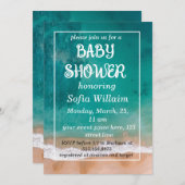 Invitation baby shower de plage d'été (Devant / Derrière)
