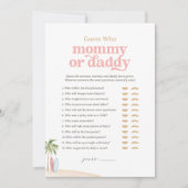 Invitation Baby shower de plage Devinez qui maman ou papa jeu (Devant)