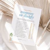 Invitation Baby shower de plage Devinez qui maman ou papa jeu