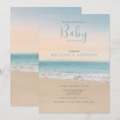 Invitation Baby shower de plage moderne Neutre genre (Devant / Derrière)
