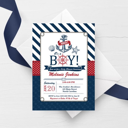 Invitation Baby shower de plage nautique