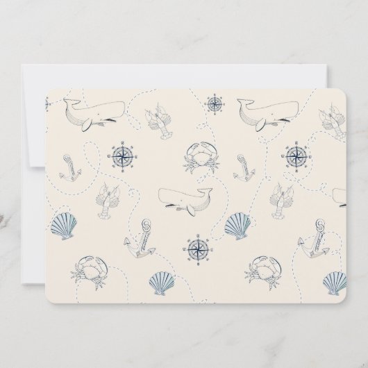 Invitation Baby shower De Plage Nautique (Dos)