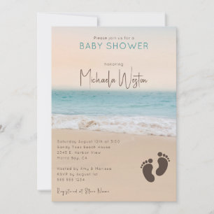 Invitation Baby shower de plage neutre pour les hommes