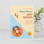 Invitation Baby shower de plage pour chiens d'été amusant (Debout devant)