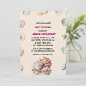 Invitation Baby shower de plage Sea Shell (Debout devant)