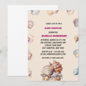 Invitation Baby shower de plage Sea Shell (Devant / Derrière)