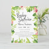 Invitation Baby shower de plage Tropical Watercolor (Debout devant)