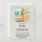 Invitation Baby shower de plage tropicale branchée (Devant)