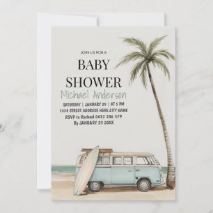 Invitation Baby shower de plage tropicale branchée