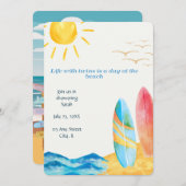 Invitation Baby shower de plage Twin (Devant / Derrière)