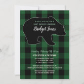Invitation Baby shower de plaid de bûcheron d'ours de forêt (Devant)