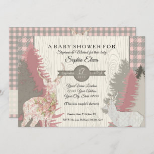 Invitation Baby shower de plaid de forêt de région boisée