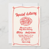 Invitation Baby shower de plaisir de livraison spéciale à la  (Devant)