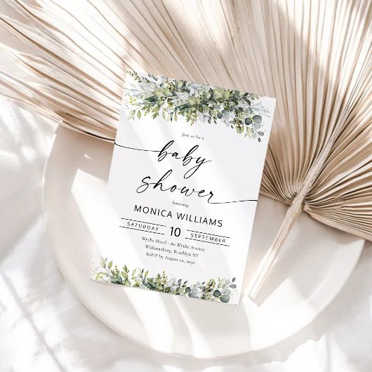 Invitation Baby shower de plantes vertes
