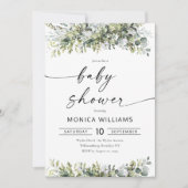 Invitation Baby shower de plantes vertes (Devant)