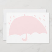 Invitation Baby shower de pluie simple rose blanc parapluie m (Dos)