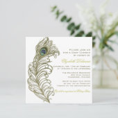 Invitation Baby shower de plume de Peacock Whimsic (Debout devant)