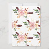 Invitation Baby shower de plumes rose pâle (Dos)