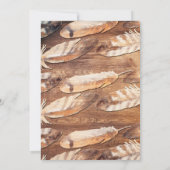 Invitation Baby shower de plumes rustiques (Dos)