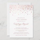 Invitation Baby shower de points Confetti Gold Rose Faux (Devant)