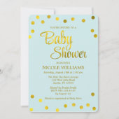 Invitation Baby shower de points Confetti Mint Green et Faux  (Devant)