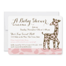 Baby shower de points de girafe rose