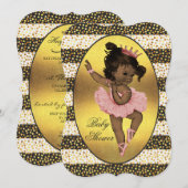 Invitation Baby shower de points de la Princesse Ballerina (Devant / Derrière)