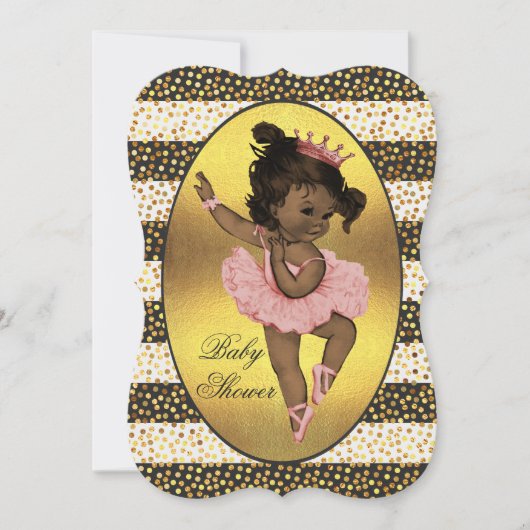 Invitation Baby shower de points de la Princesse Ballerina (Devant)