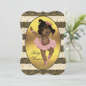 Invitation Baby shower de points de la Princesse Ballerina (Debout devant)