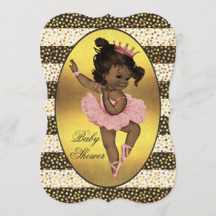 Invitation Baby shower de points de la Princesse Ballerina