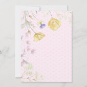 Invitation Baby shower de points roses Fleurs sauvages d'aqua (Dos)