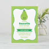 Invitation Baby shower de poire doux Little Sweetie (Debout devant)