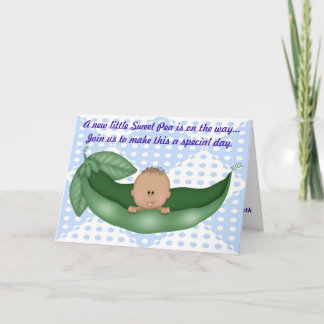 Invitation Baby shower de pois de garçon bleu dans une invita
