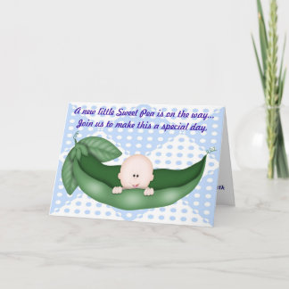 Invitation Baby shower de pois de garçon bleu dans une invita