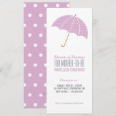 Invitation baby shower de pois de polka rétro violet (Devant / Derrière)