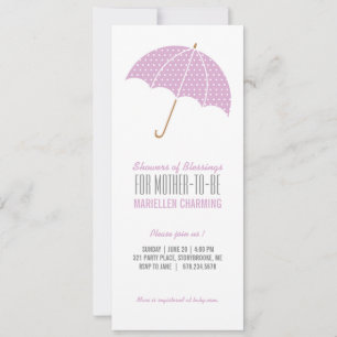 Invitation baby shower de pois de polka rétro violet