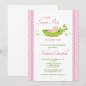 Invitation Baby shower de pois doux Invitation, fille rose (Devant / Derrière)
