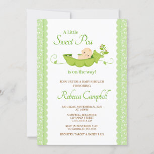 Invitation Baby shower de pois doux Invitation, neutre pour l