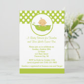 Invitation Baby shower de pois doux - Pois de garçon dans un (Debout devant)