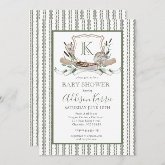 Invitation Baby shower de poisson (Devant / Derrière)