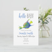 Invitation Baby shower de poisson ange (Debout devant)