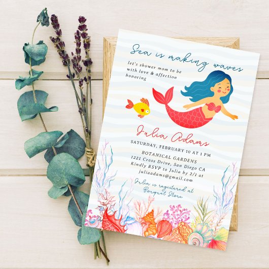 Invitation Baby shower de poisson de la marine sous-marine