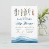 Invitation Baby shower de poisson Invitation, baby shower de  (Debout devant)