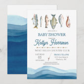 Invitation Baby shower de poisson Invitation, baby shower de  (Devant / Derrière)