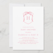 Invitation Baby shower de poitrine rose (Devant)