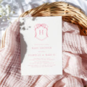 Invitation Baby shower de poitrine rose