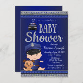 Invitation Baby shower de police (Devant / Derrière)