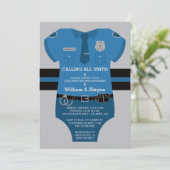Invitation Baby shower de police (Debout devant)