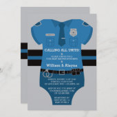 Invitation Baby shower de police (Devant / Derrière)