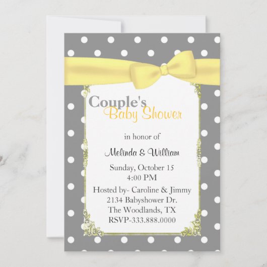 Invitation Baby shower de Polka Dot Couple (Devant)